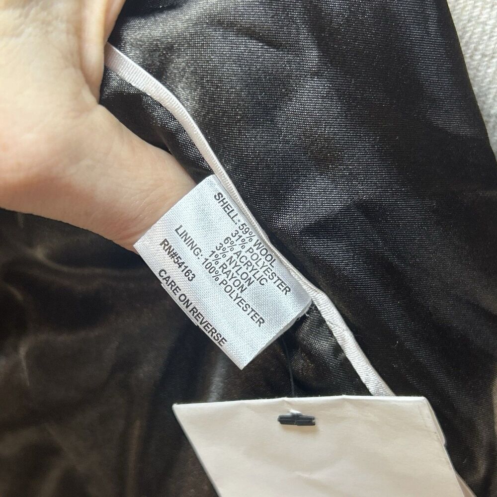 Calvin Klein Womens Wool Blend Belted Tan Wrap Coat Size Medium - Picture 7 of 11